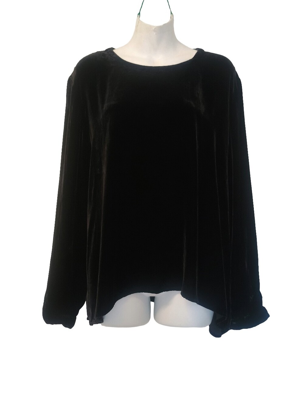 Eileen Fisher Black Velvet Tunic Top Silk Blend Size : XL